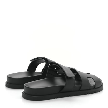 Hermes Calfskin Womens Chypre Sandals 38 Black 4 of 8