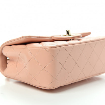 Chanel Lambskin Quilted Mini Rectangular Flap Light Pink 6 of 10