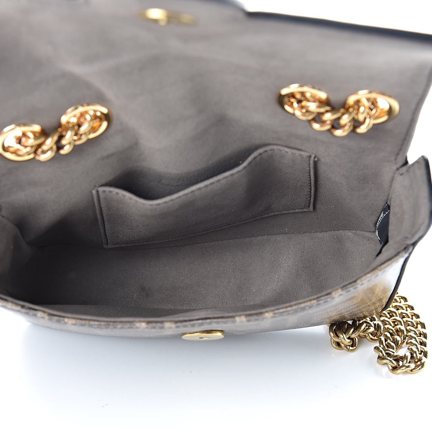 Glazed Fabric Vitello Century FF 1974 Stamp Patch Mini Double F Crossbody Bag Mogano Panna Black