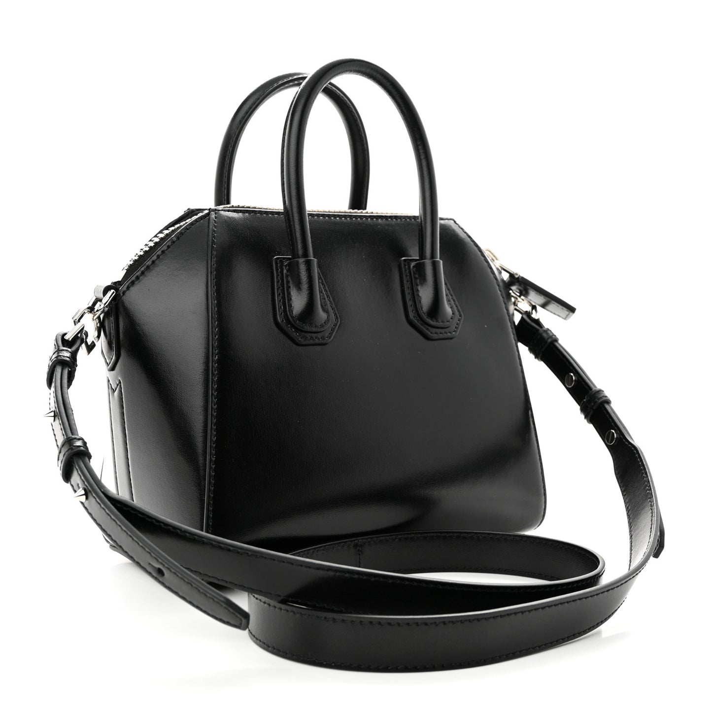Shiny Lord Calfskin Mini Antigona Black