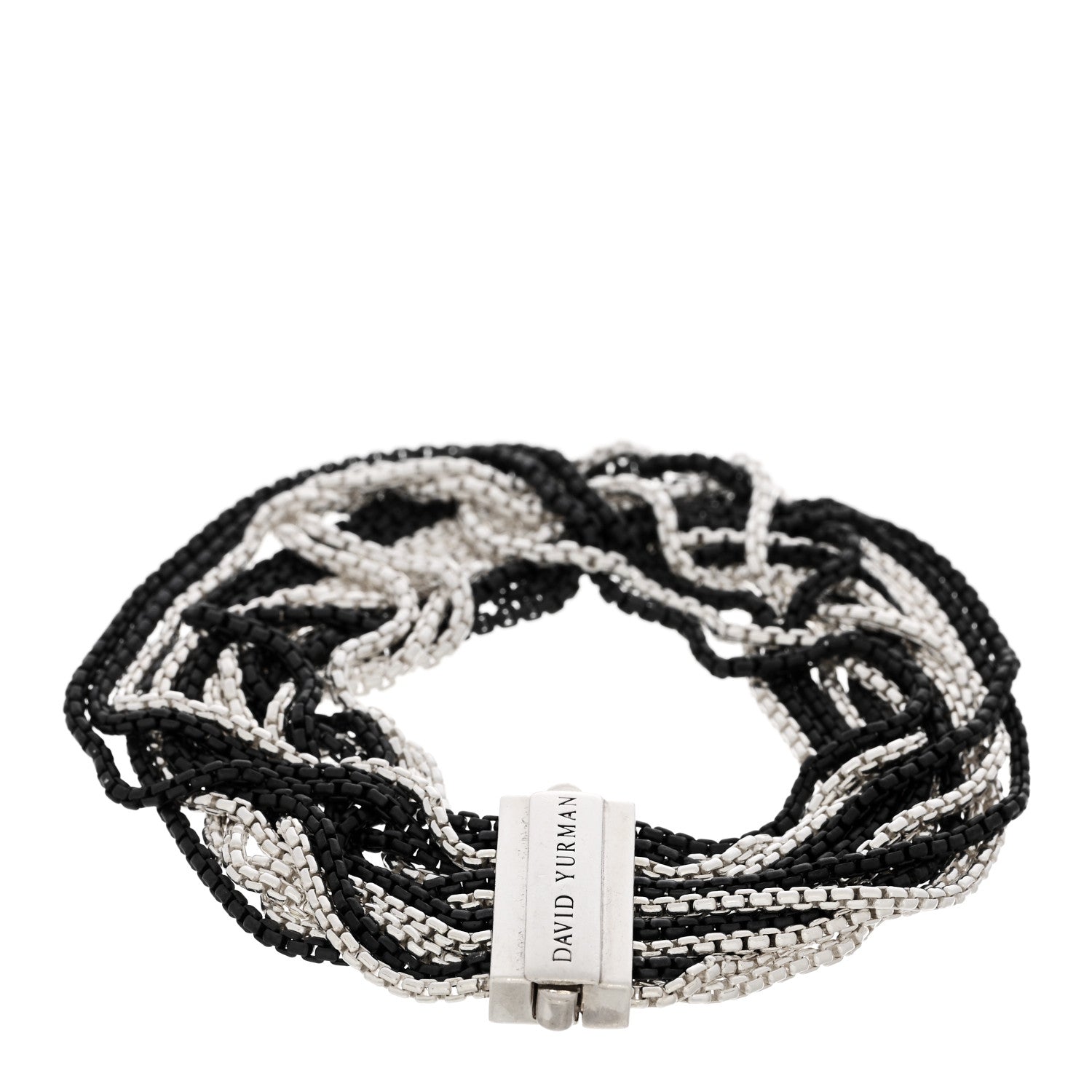 David Yurman DAVID YURMAN Darkened Sterling Silver 21mm Multi Row Box Chain Bracelet 2 of 4