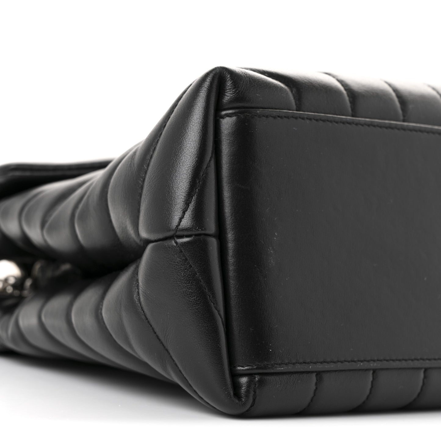 Calfskin Y Quilted Monogram Medium Loulou Chain Satchel Black