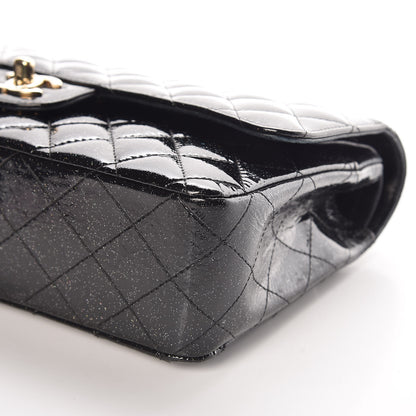 Chanel Patent Quilted Sparkle Glitter Medium Double Flap Black 10 of 15