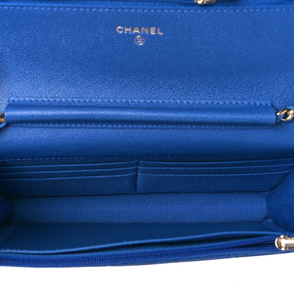 Chanel Caviar Quilted Wallet On Chain WOC Dark Blue 4 of 10