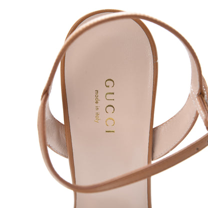 Gucci Calfskin GG Marmont Ankle Wrap 30/115mm Platform Sandals 38 Cognac 6 of 10