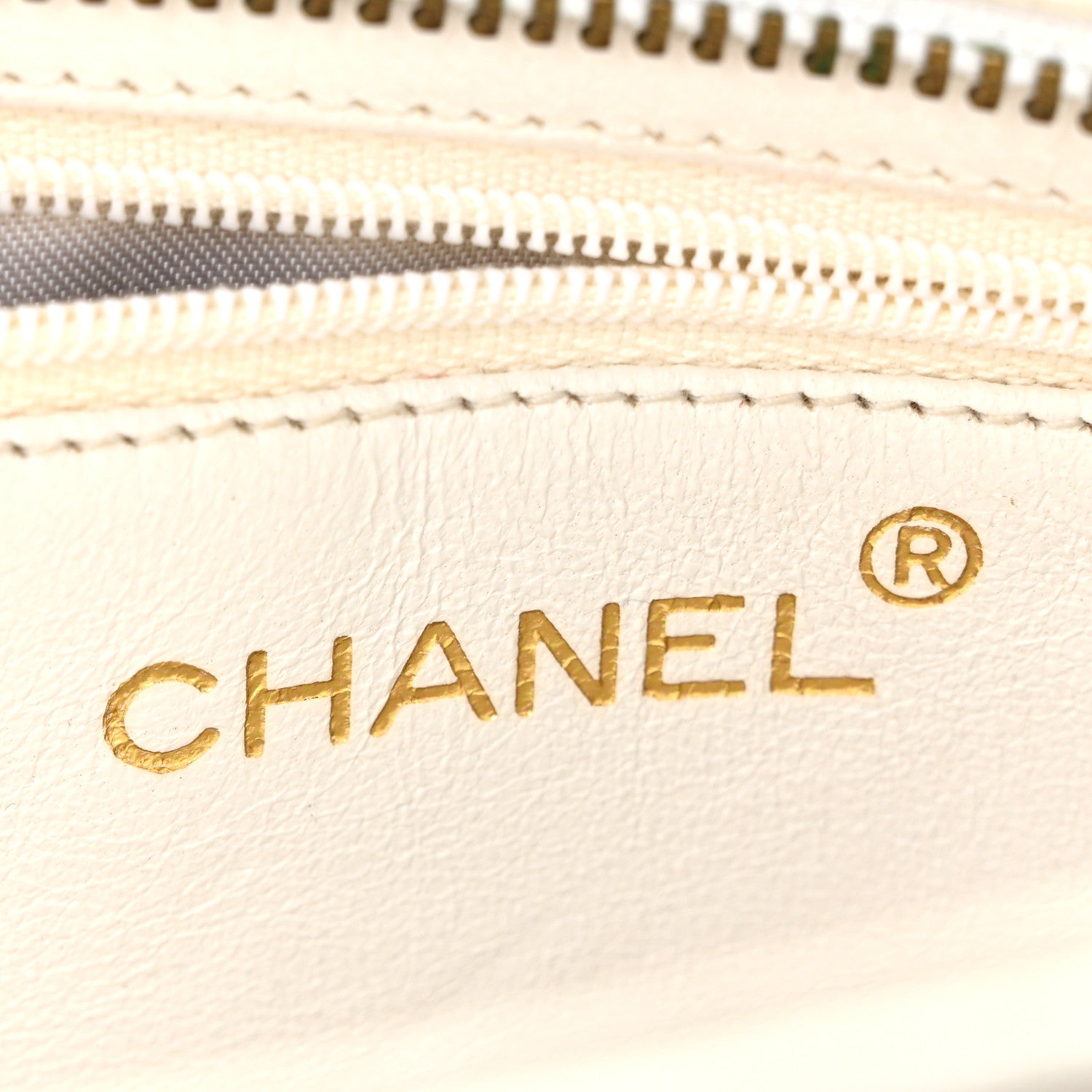 Chanel Lambskin Chevron Quilted CC Shoulder Bag White 6 of 10
