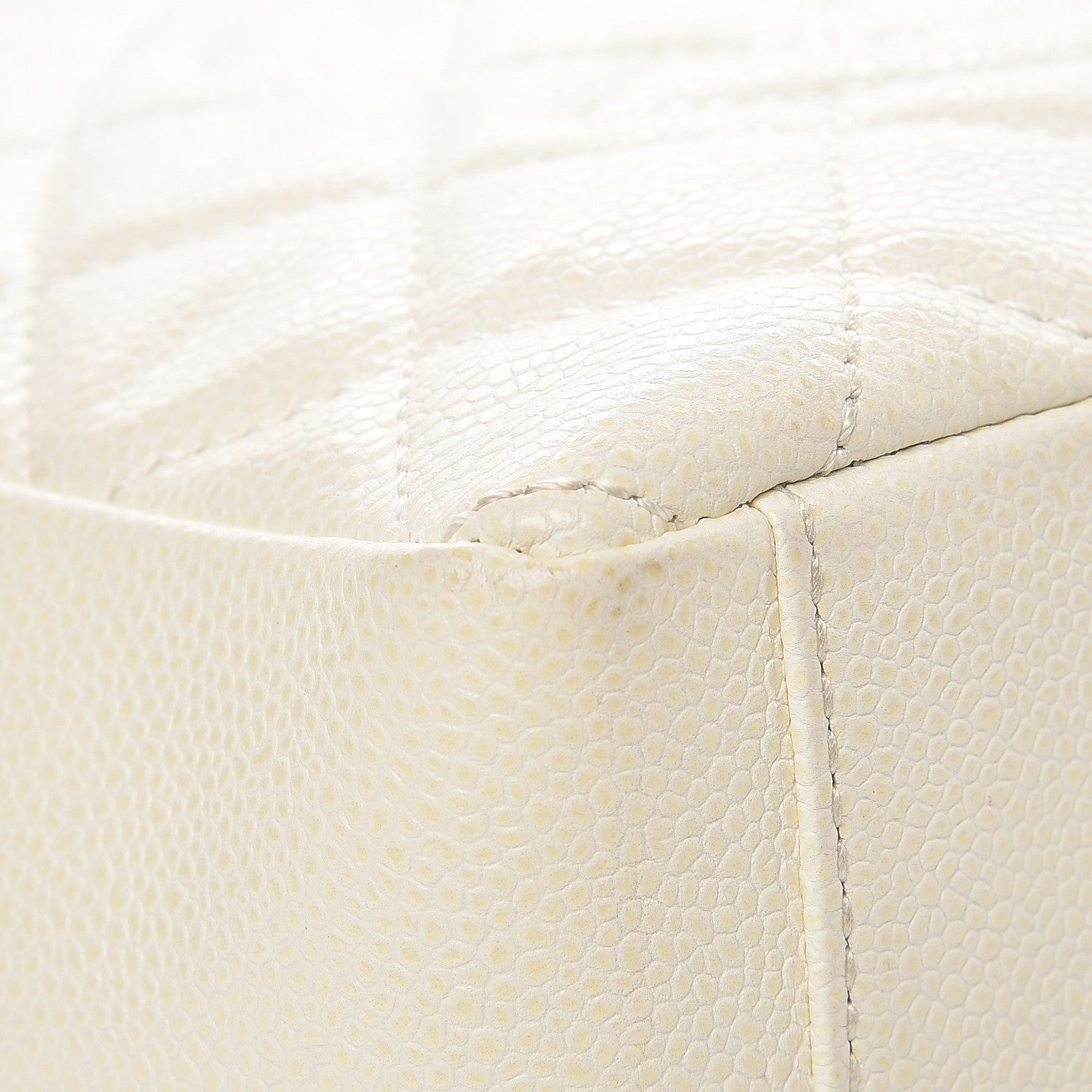 Chanel Caviar Quilted Petit Shopping Tote PST White 8 of 20