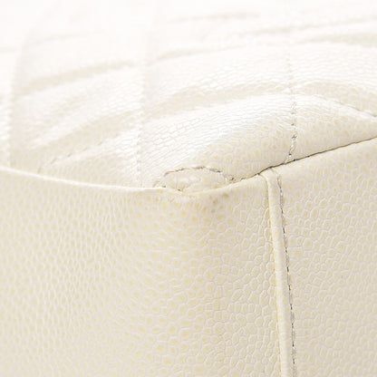Chanel Caviar Quilted Petit Shopping Tote PST White 8 of 20