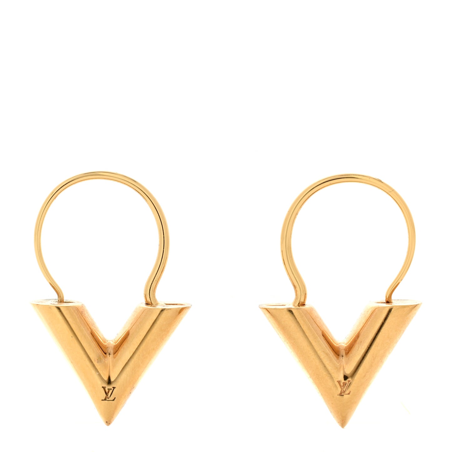 Brass Essential V Hoop Earrings Gold