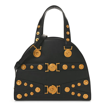 Versace Calfskin Medallion Tribute Bowling Bag Black 1 of 7