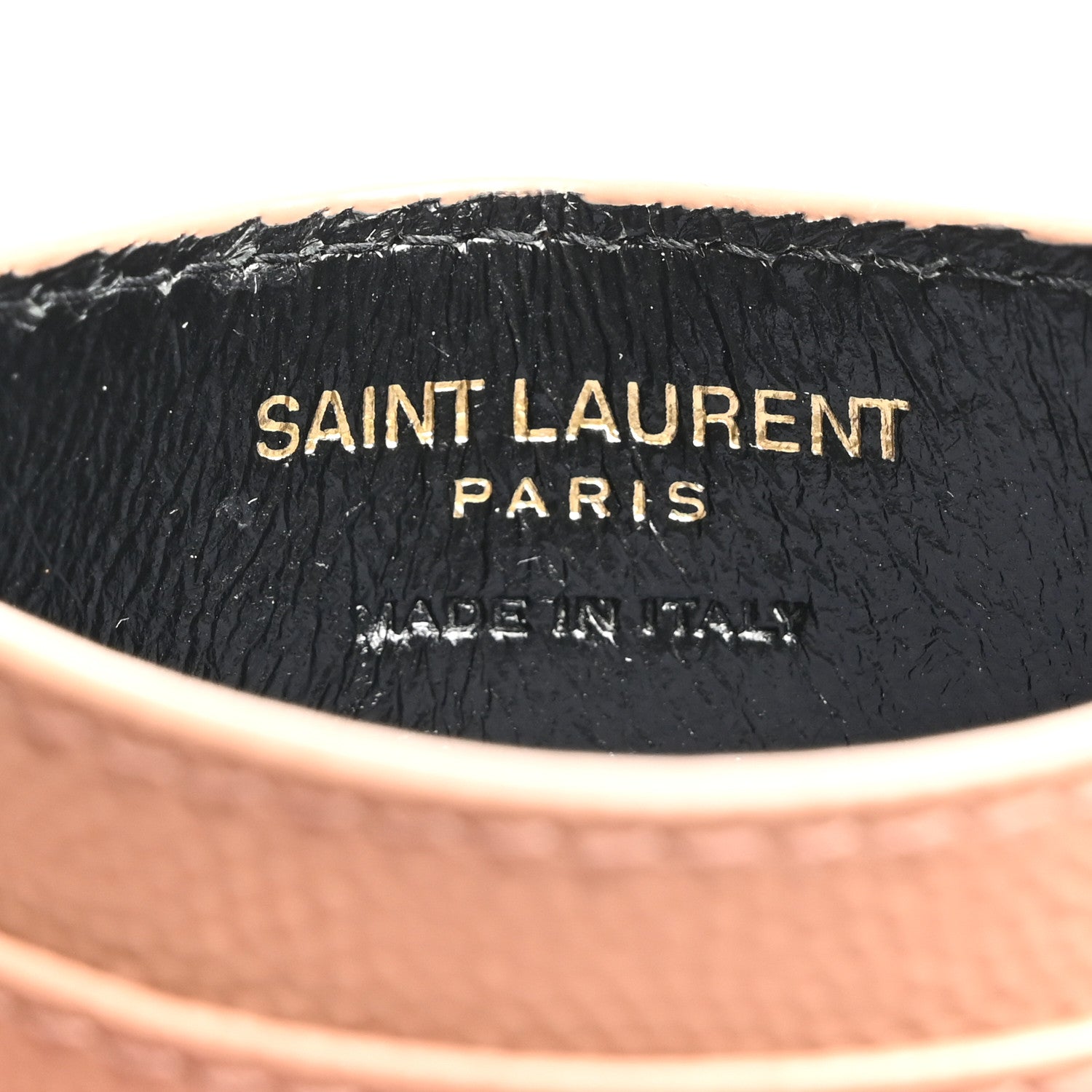 Saint Laurent Grain De Poudre Matelasse Chevron Monogram Credit Card Case Dark Beige 7 of 7