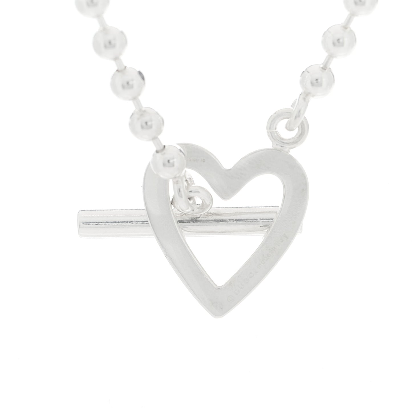 Sterling Silver Heart Toggle Necklace