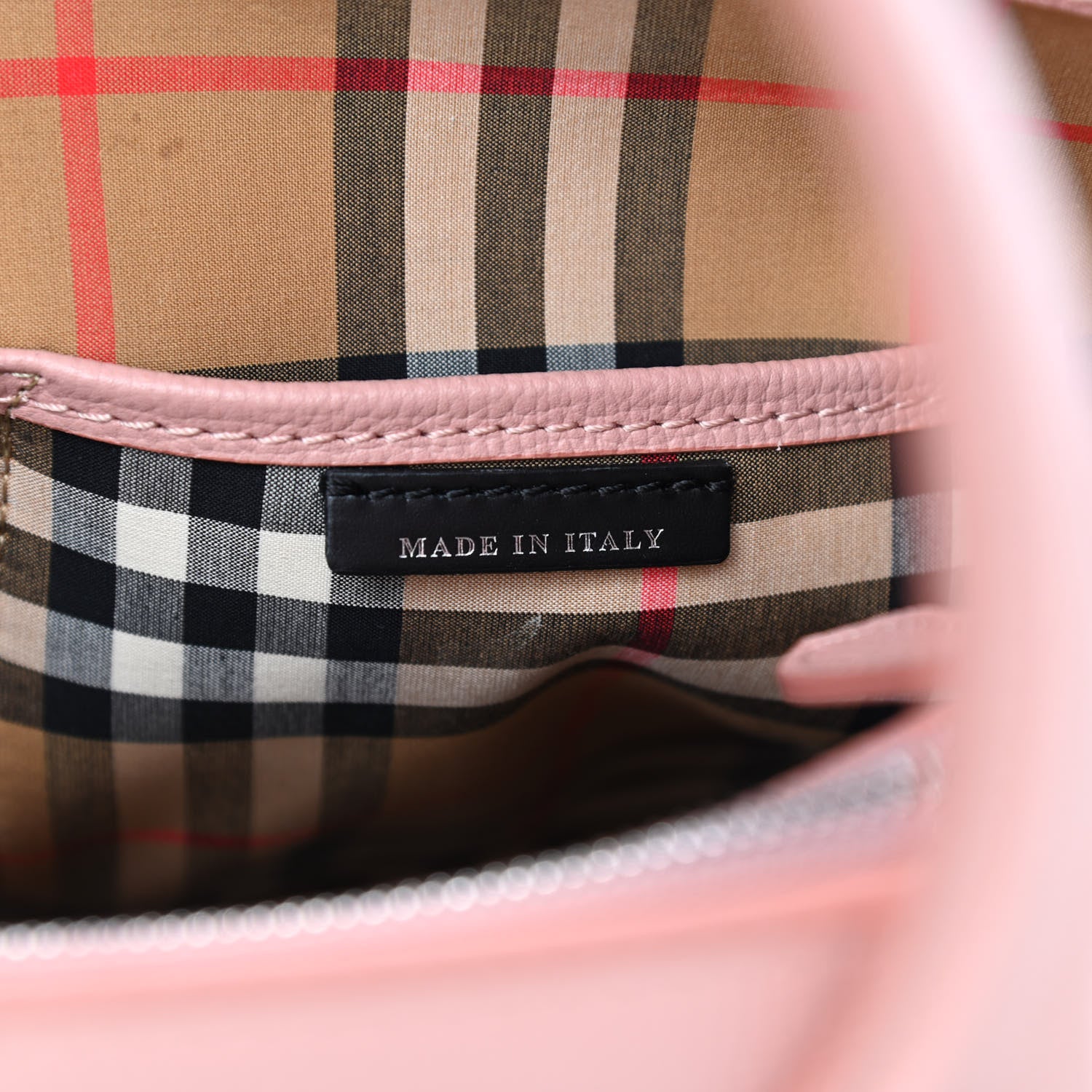Burberry Grainy Calfskin House Check Medium Banner Tote Ash Rose 8 of 12
