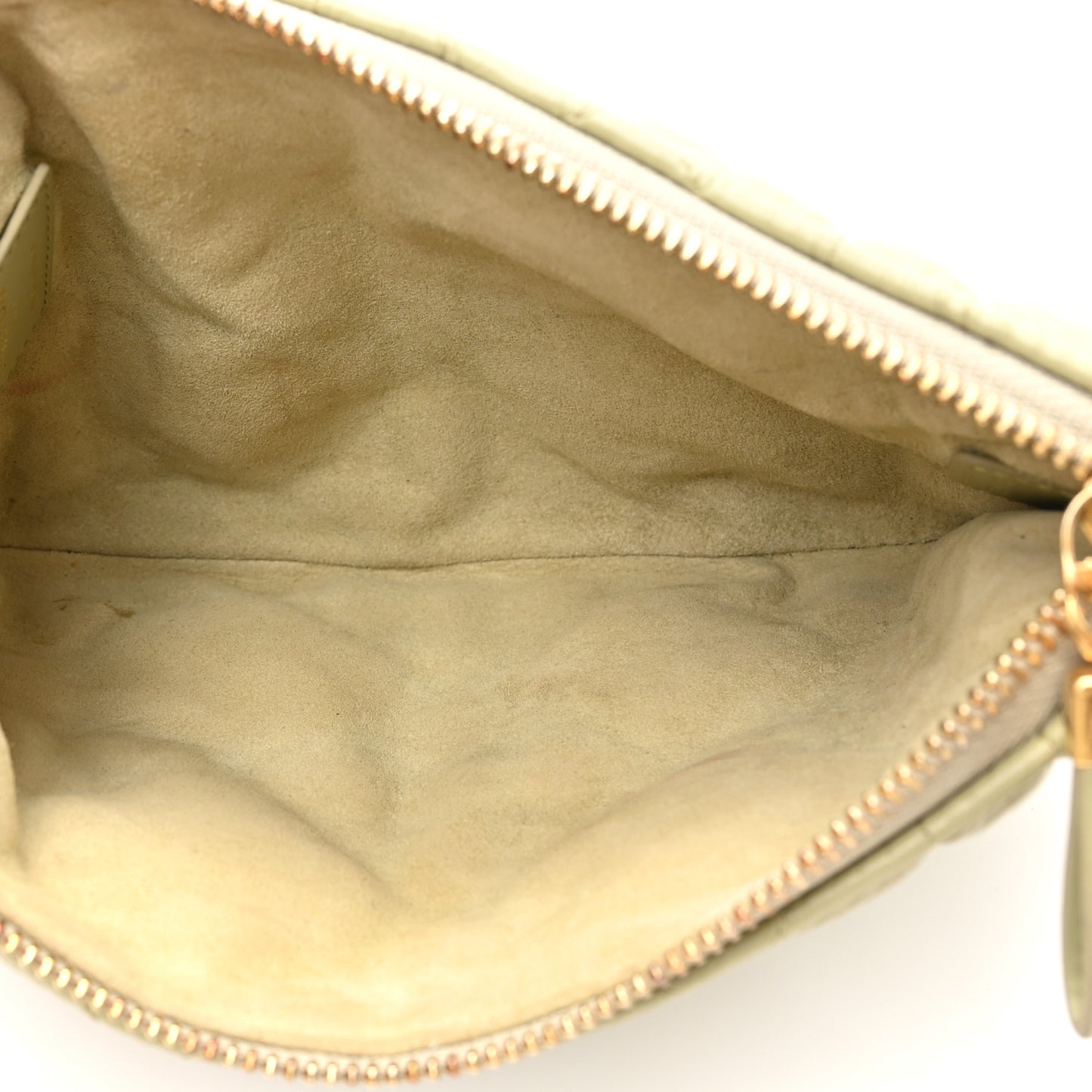 Calfskin Cannage Caro Pouch Desert Sage