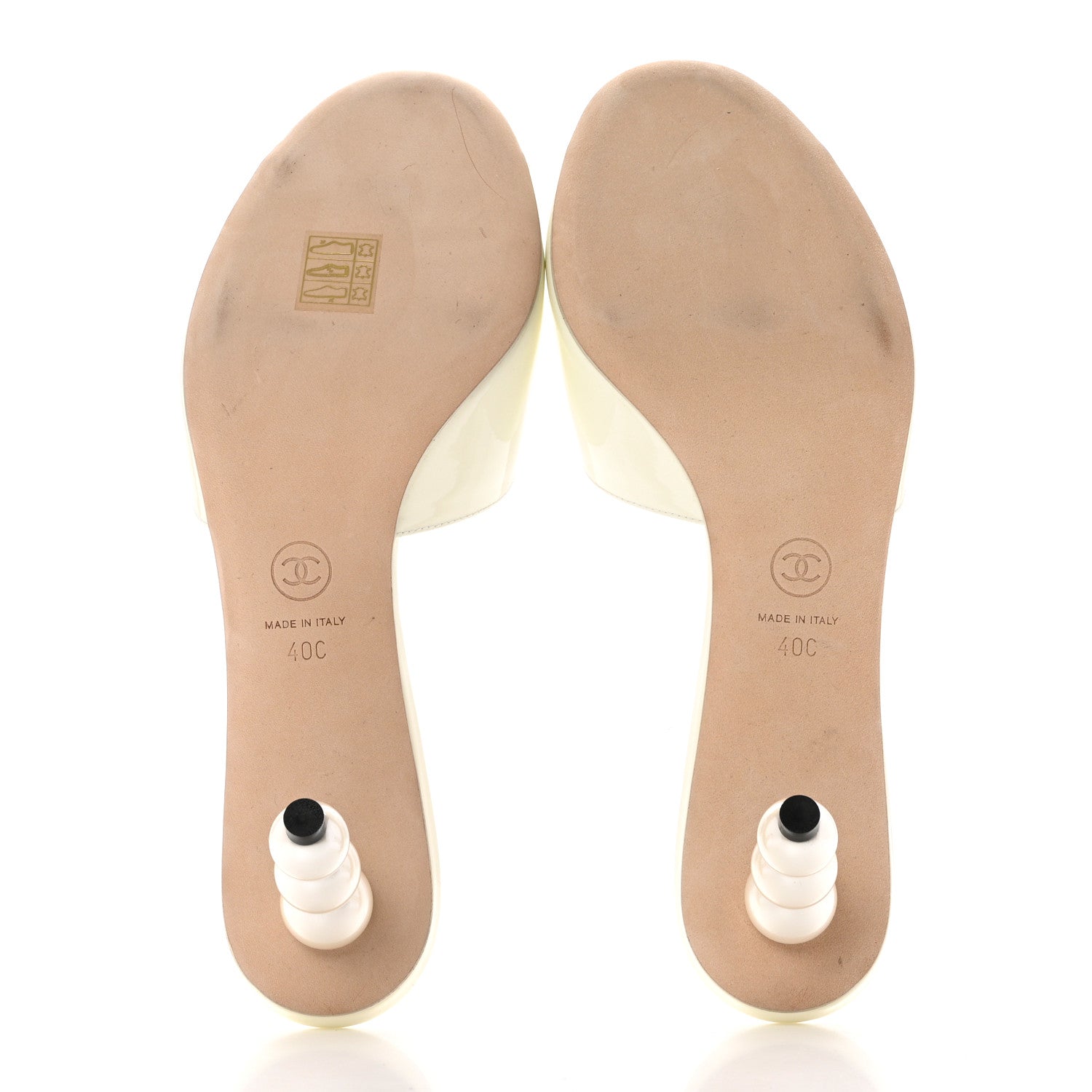 Chanel Patent Lambskin Pearl Mules 40 White 5 of 8