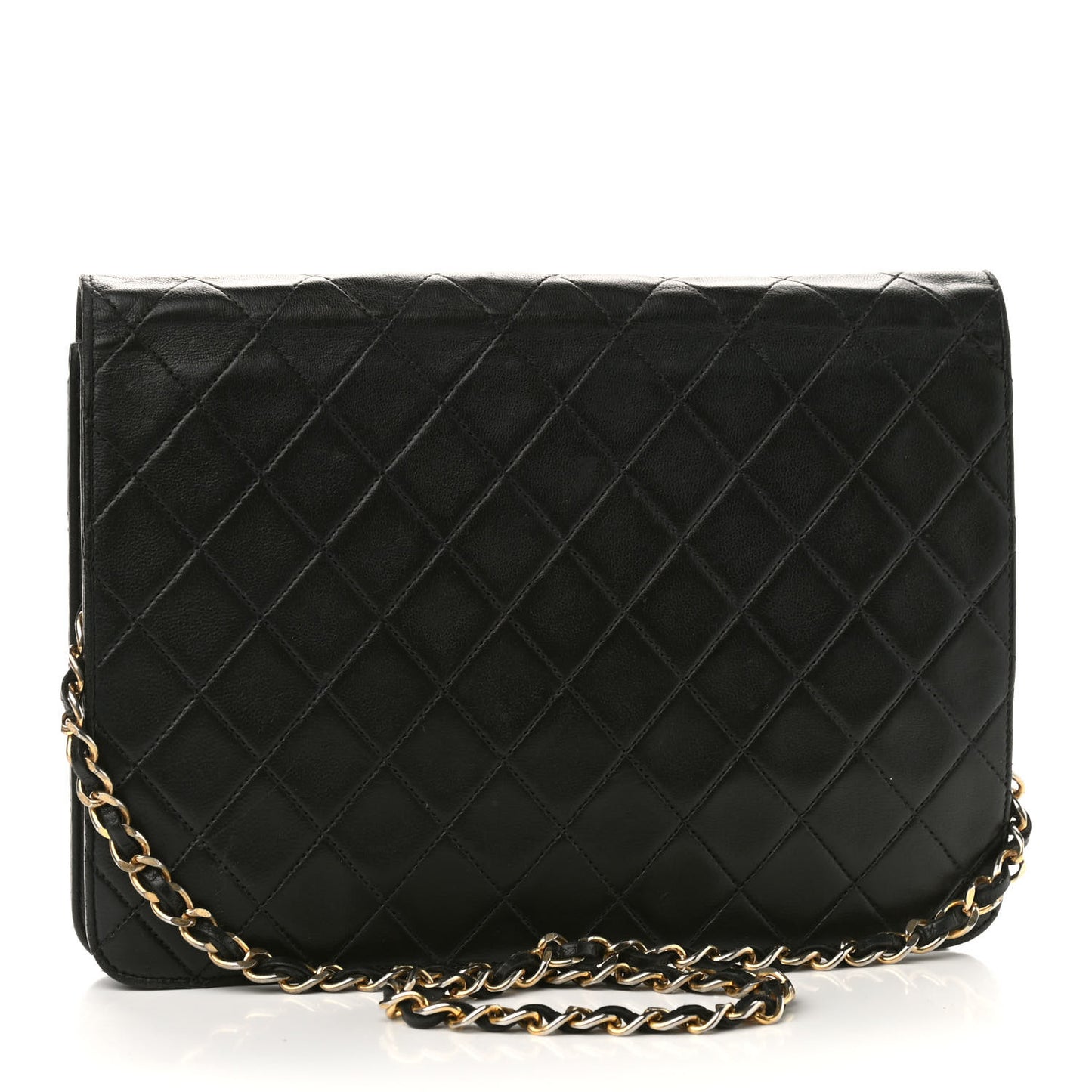 Lambskin Quilted Medium Single Flap Black