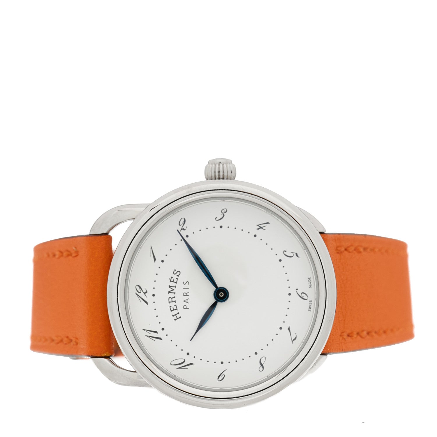 Hermes Stainless Steel Swift 28mm Arceau Quartz Watch Orange 2 of 5