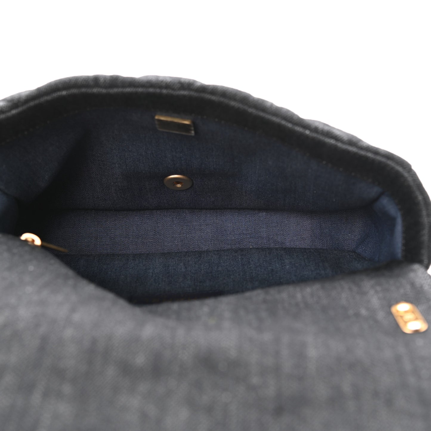 Denim Quilted Medium Funky Town Flap Black