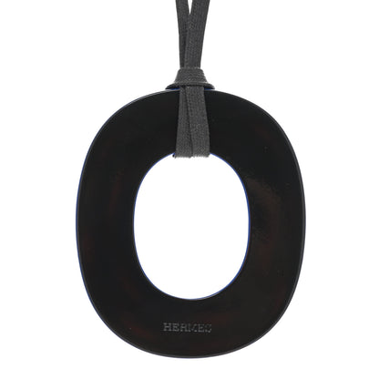 Hermes Buffalo Horn Lacquered Isthme Pendant Necklace Bleu 4 of 4