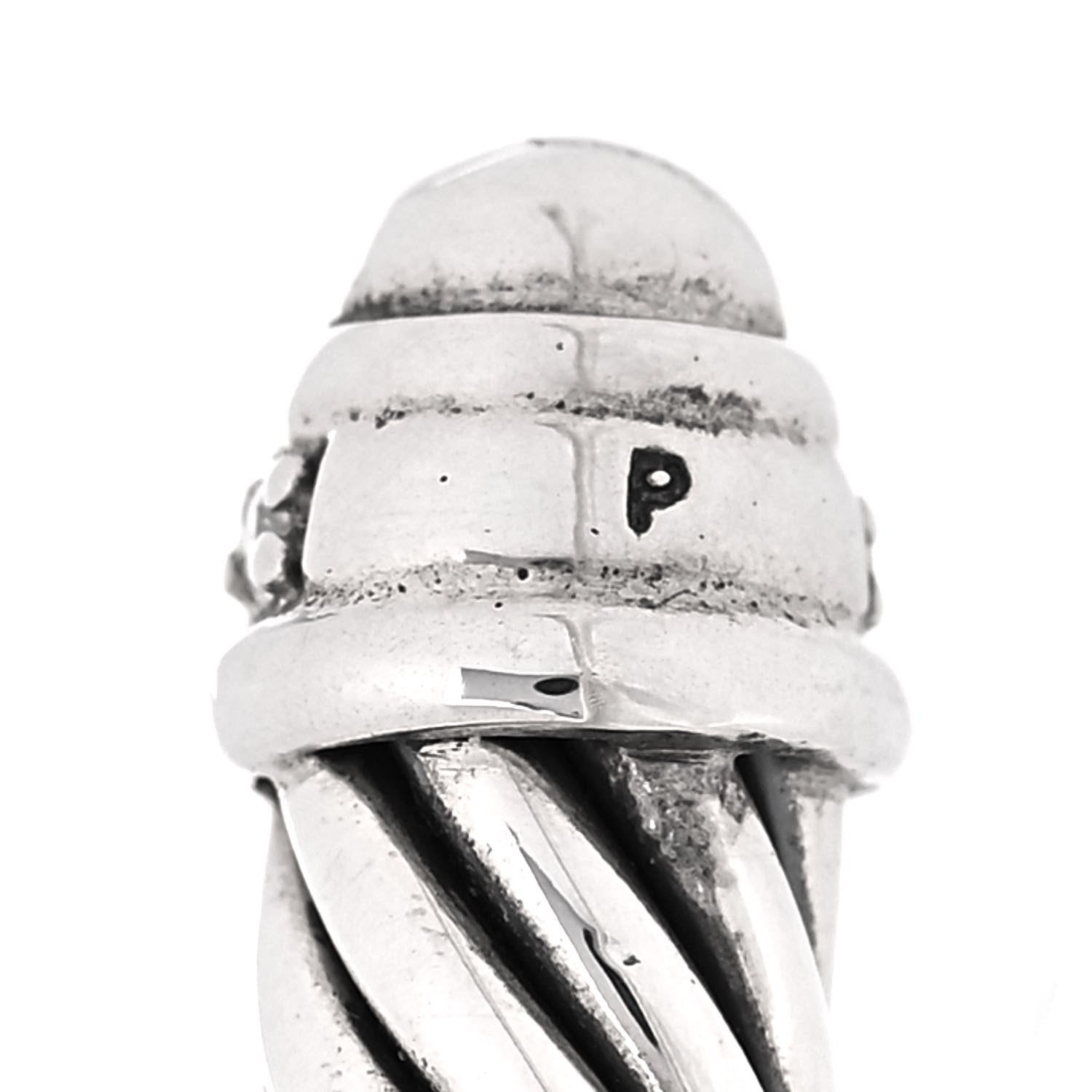 David Yurman Sterling Silver Diamond 5mm Cable Classics Bracelet 5 of 6