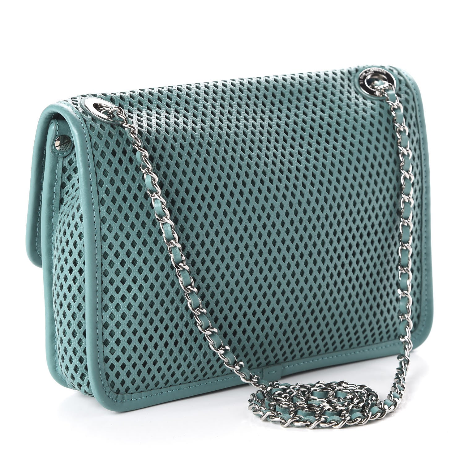 Chanel Perforated Calfskin Small Up In The Air Flap Green 3 of 10