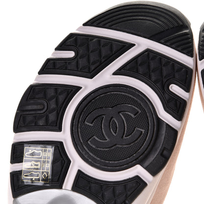 Chanel Nylon Lambskin Suede Calfskin CC Sneakers 41 Pink 7 of 8