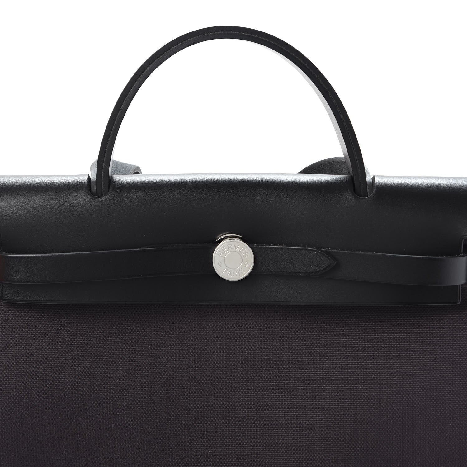 Hermes Military Toile Vache Hunter Herbag Zip PM 31 Prune Black 9 of 10