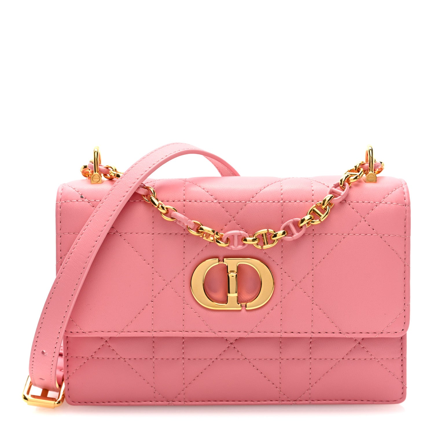 Christian Dior Lambskin Macrocannage Mini Miss Caro Bag Pink