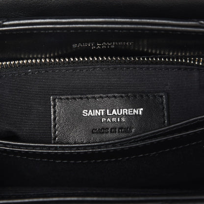 Saint Laurent Calfskin Y Quilted Monogram Toy Loulou Crossbody Bag Black 7 of 9
