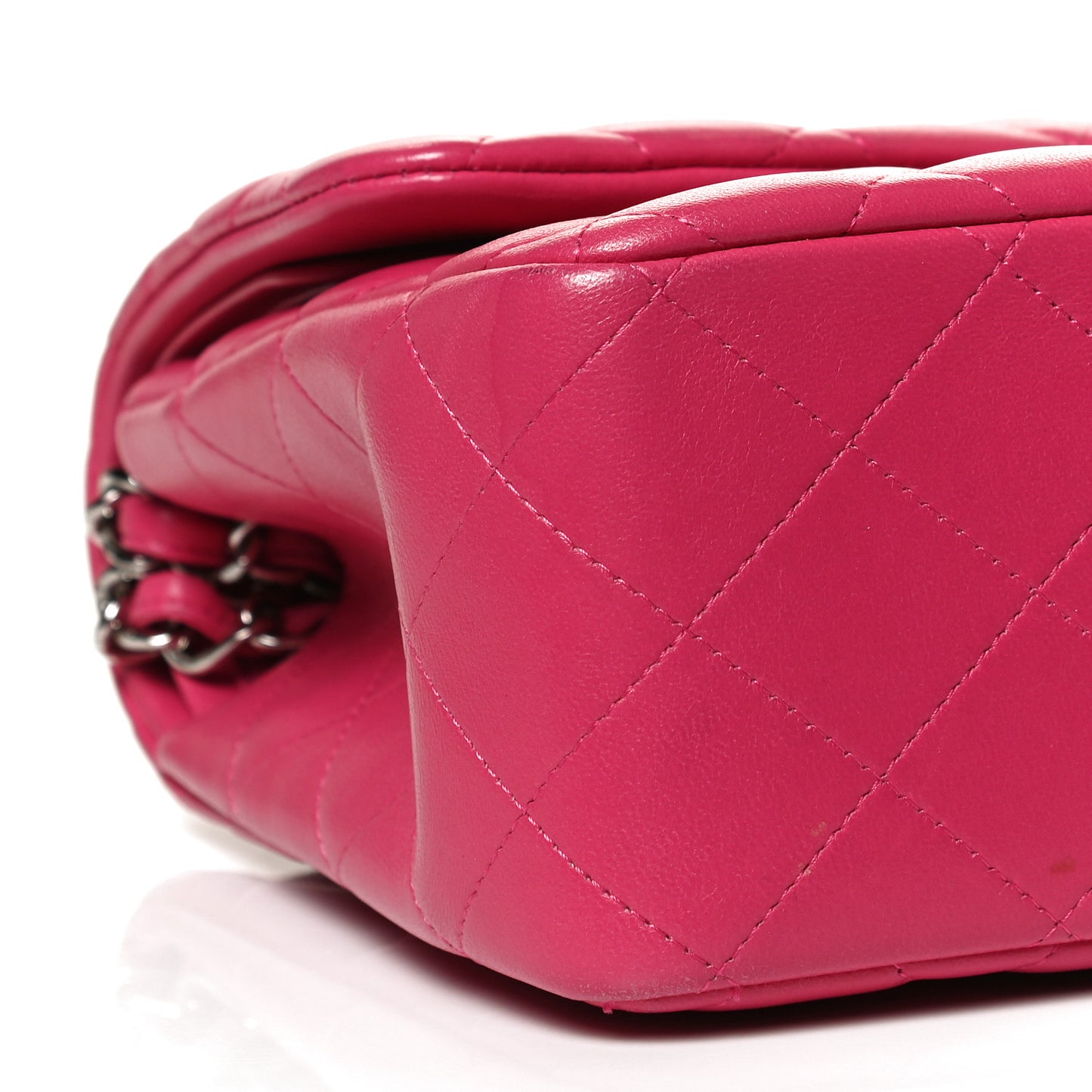 Lambskin Quilted Jumbo Double Flap Dark Pink