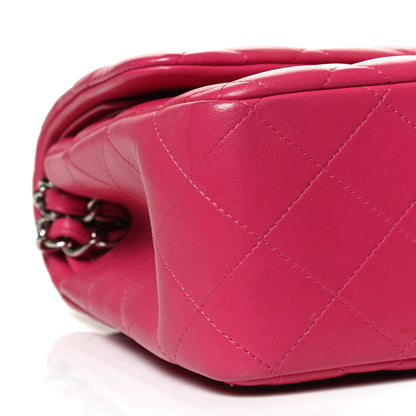 Chanel Lambskin Quilted Jumbo Double Flap Dark Pink 9 of 11