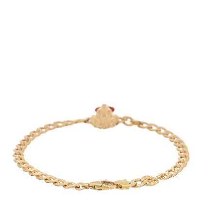 Gucci 18K Yellow Gold Diamond Fire Opal Lion Head Bracelet 2 of 3