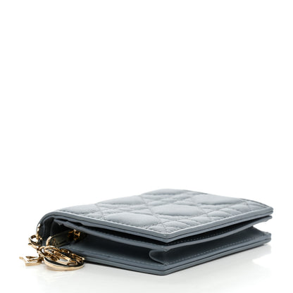 Christian Dior Lambskin Cannage Mini Lady Dior Wallet Cloud Blue 4 of 8