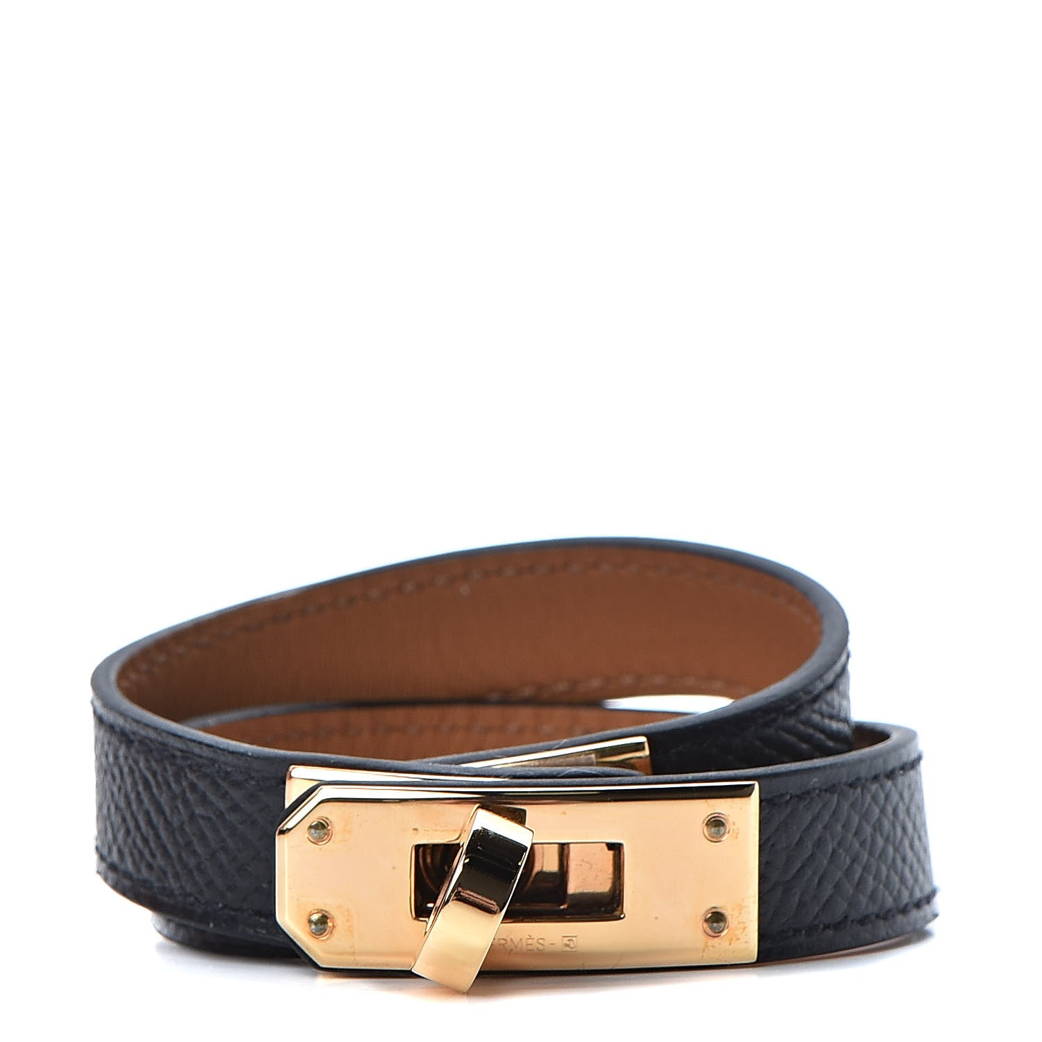 Hermes Epsom Kelly Double Tour Bracelet XS Black 1 of 7