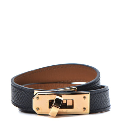 Hermes Epsom Kelly Double Tour Bracelet XS Black 1 of 7