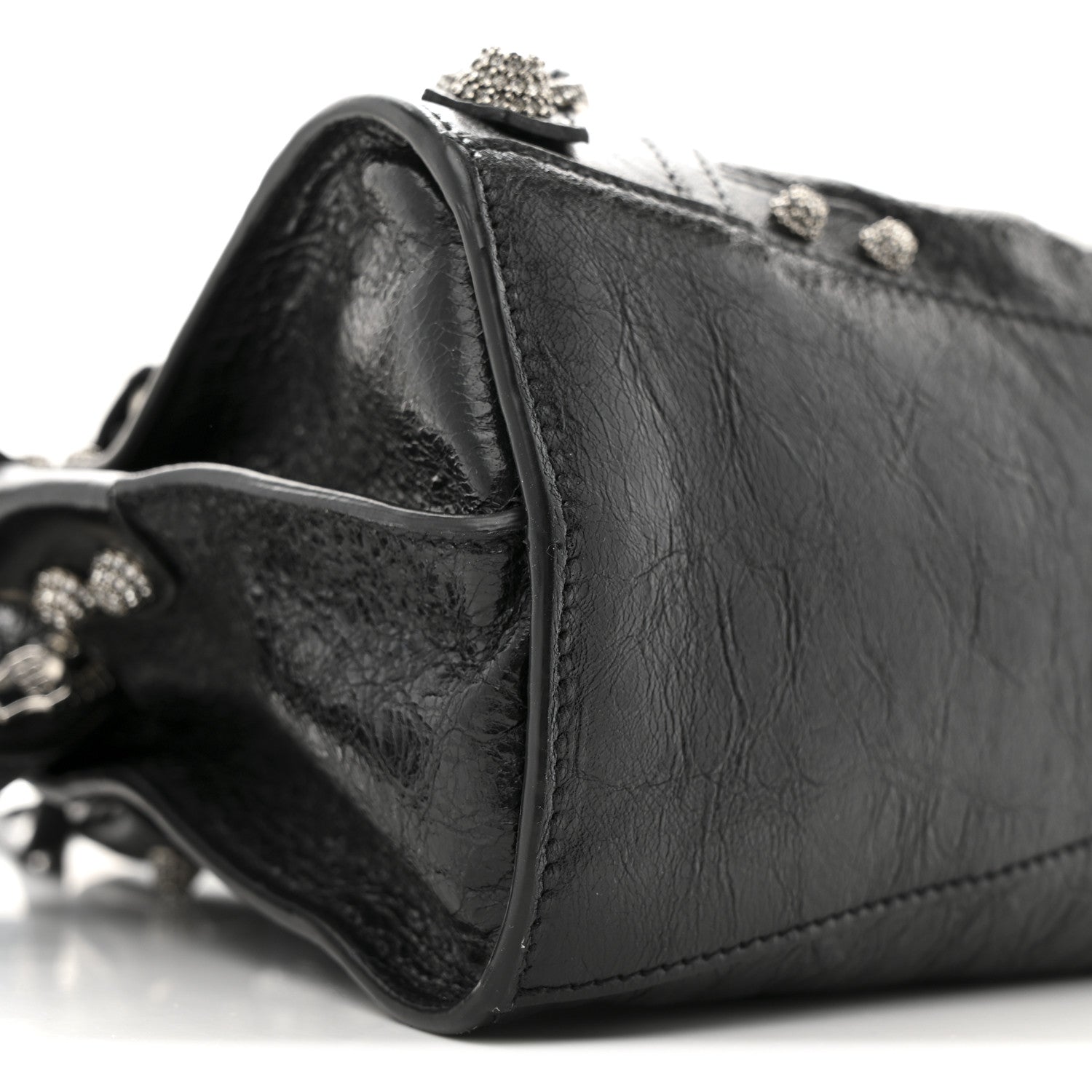 Balenciaga Agneau Arena Crystal Neo Cagole Handbag XS Black 10 of 13