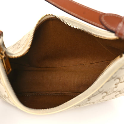 Celine Canvas Calfskin Ava Triomphe Shoulder Bag White 5 of 6
