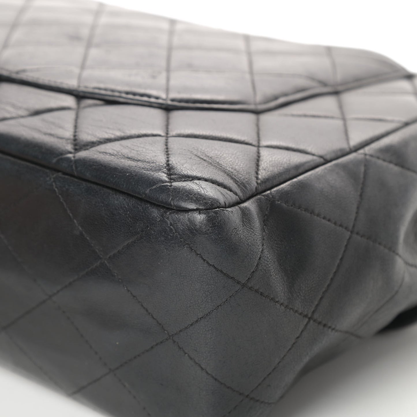 Lambskin Quilted XL Jumbo Single Flap Black