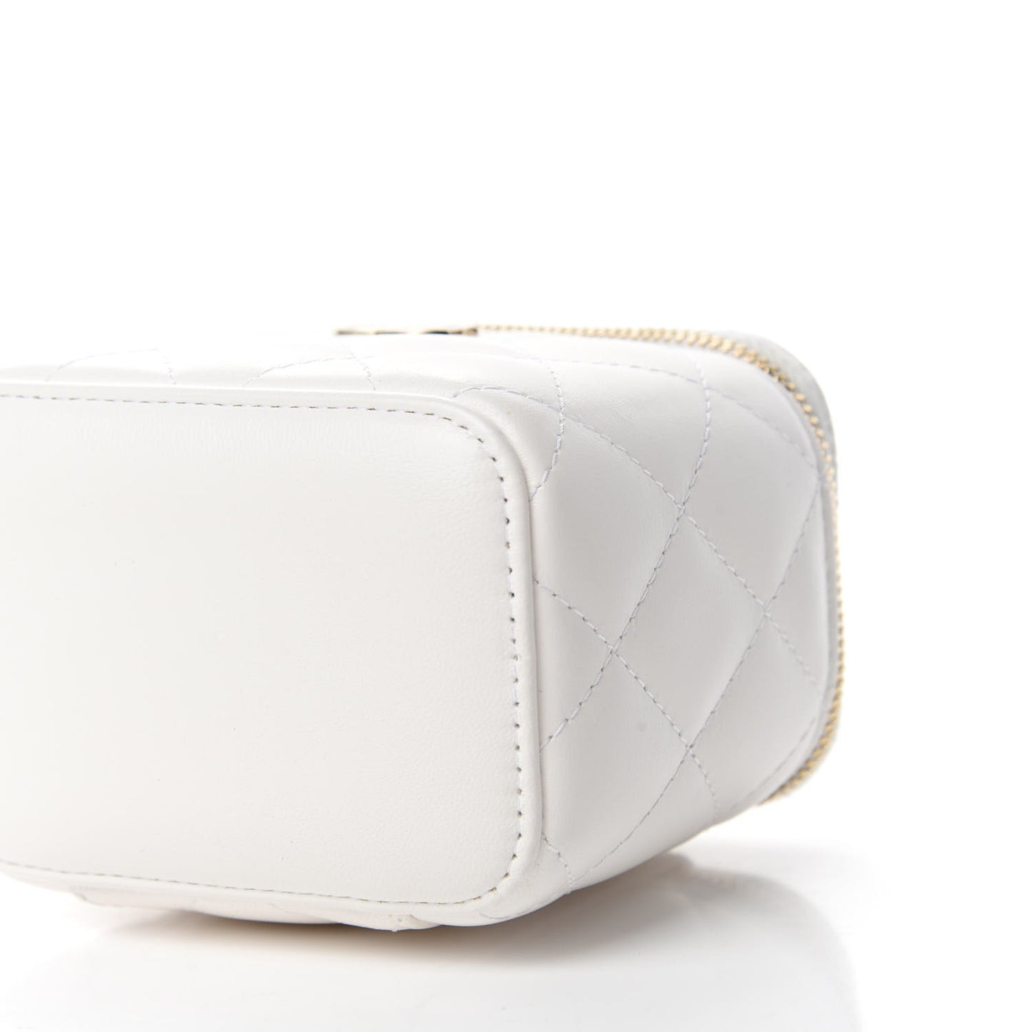 Lambskin Quilted My Chanel Lady Vanity Case With Chain White