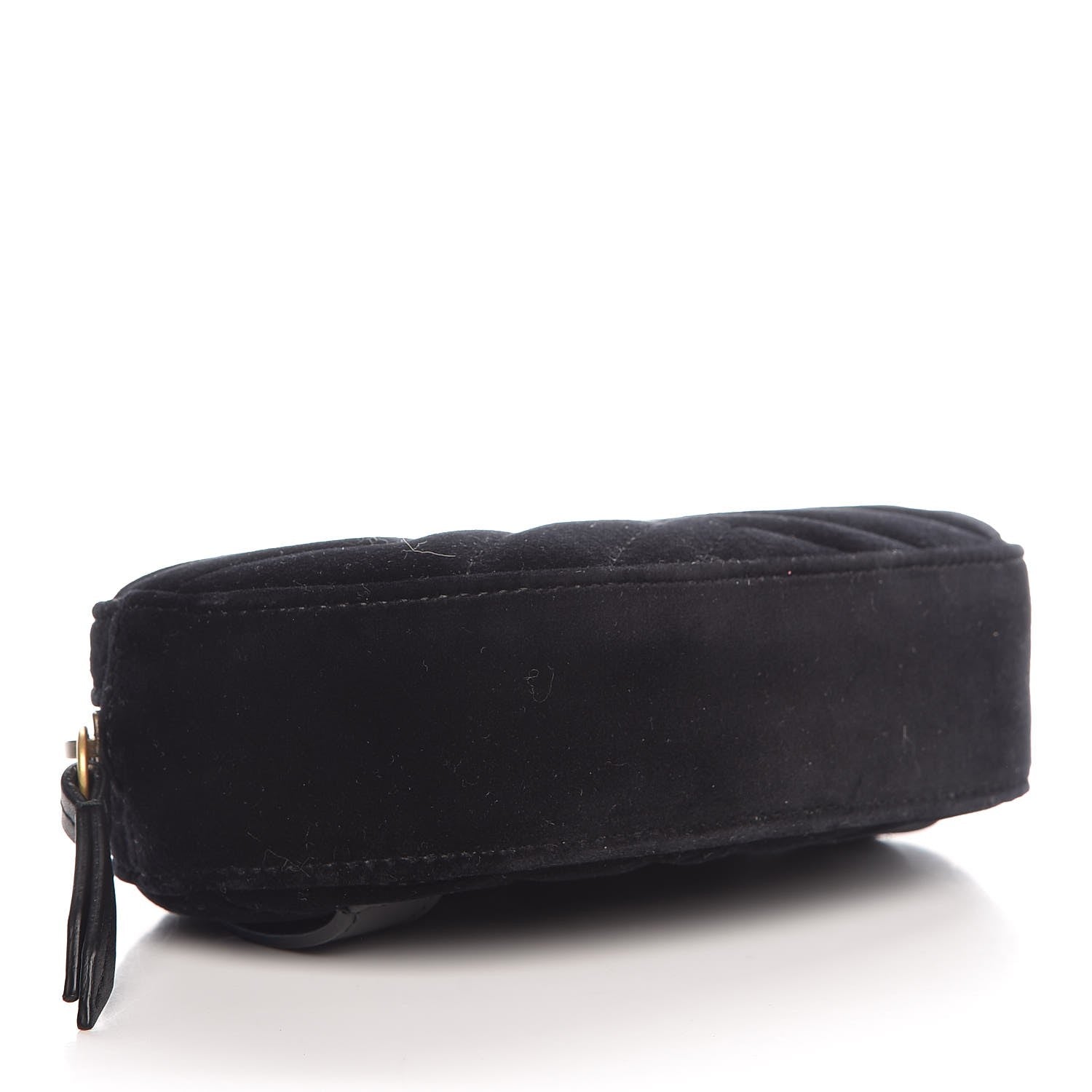 Gucci Velvet Matelasse GG Marmont Belt Bag 85 34 Black 4 of 8