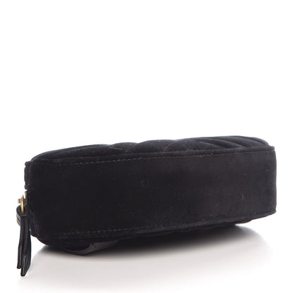Gucci Velvet Matelasse GG Marmont Belt Bag 85 34 Black 4 of 8
