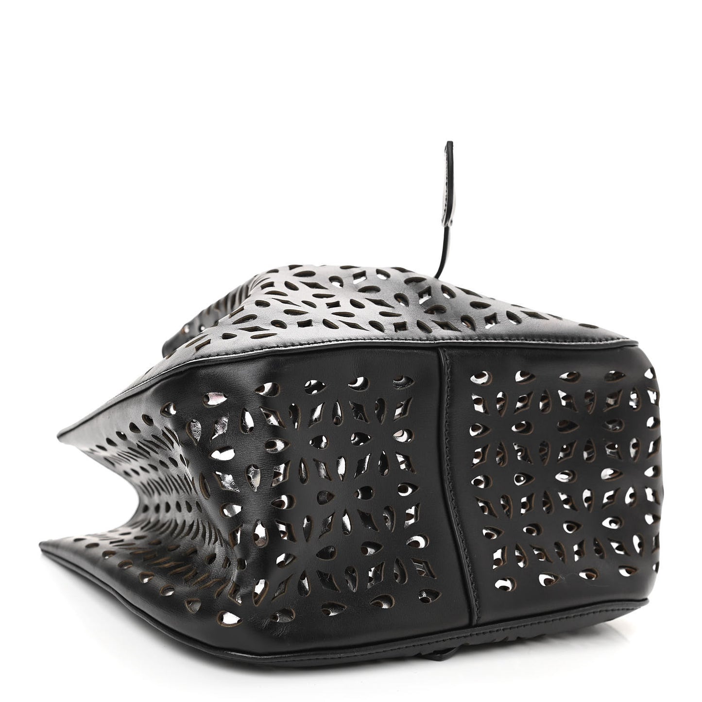 Calfskin Laser Cut Rose-Marie 19 Bag Black
