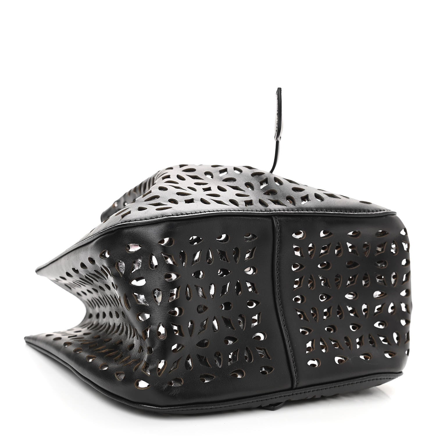 Alaia Calfskin Laser Cut Rose-Marie 19 Bag Black 4 of 10