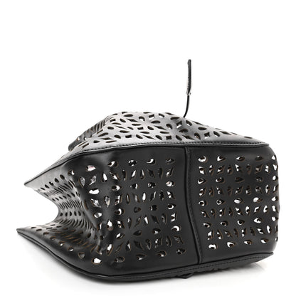 Alaia Calfskin Laser Cut Rose-Marie 19 Bag Black 4 of 10