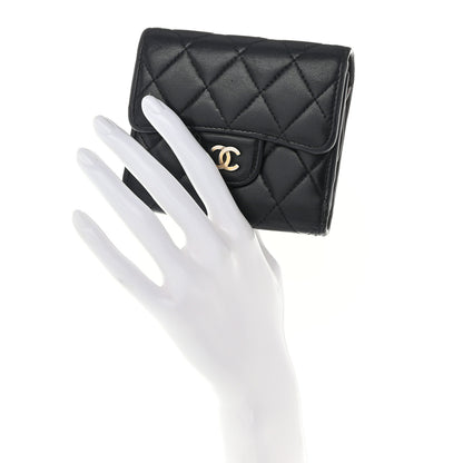 Chanel Lambskin Quilted Compact Flap Wallet Black 2 of 13