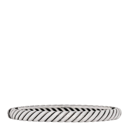 David Yurman Sterling Silver 7mm Sculpted Cable Bangle Bracelet 1 of 4