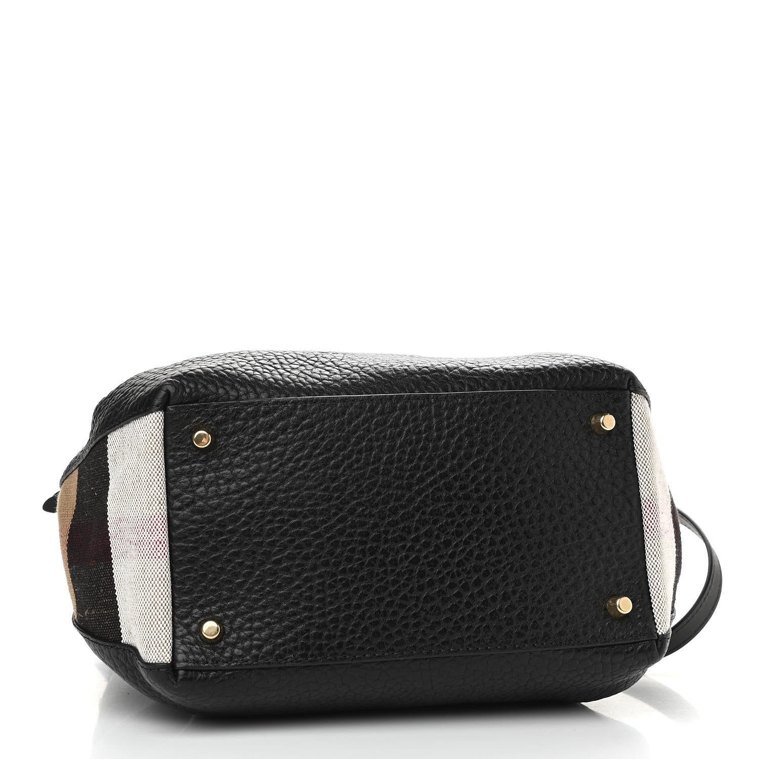 Burberry Grainy Calfskin House Check Small Maidstone Black 4 of 13