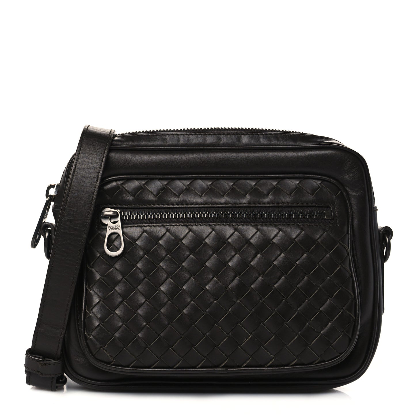 Nappa Intrecciato Crossbody Messenger Ebano