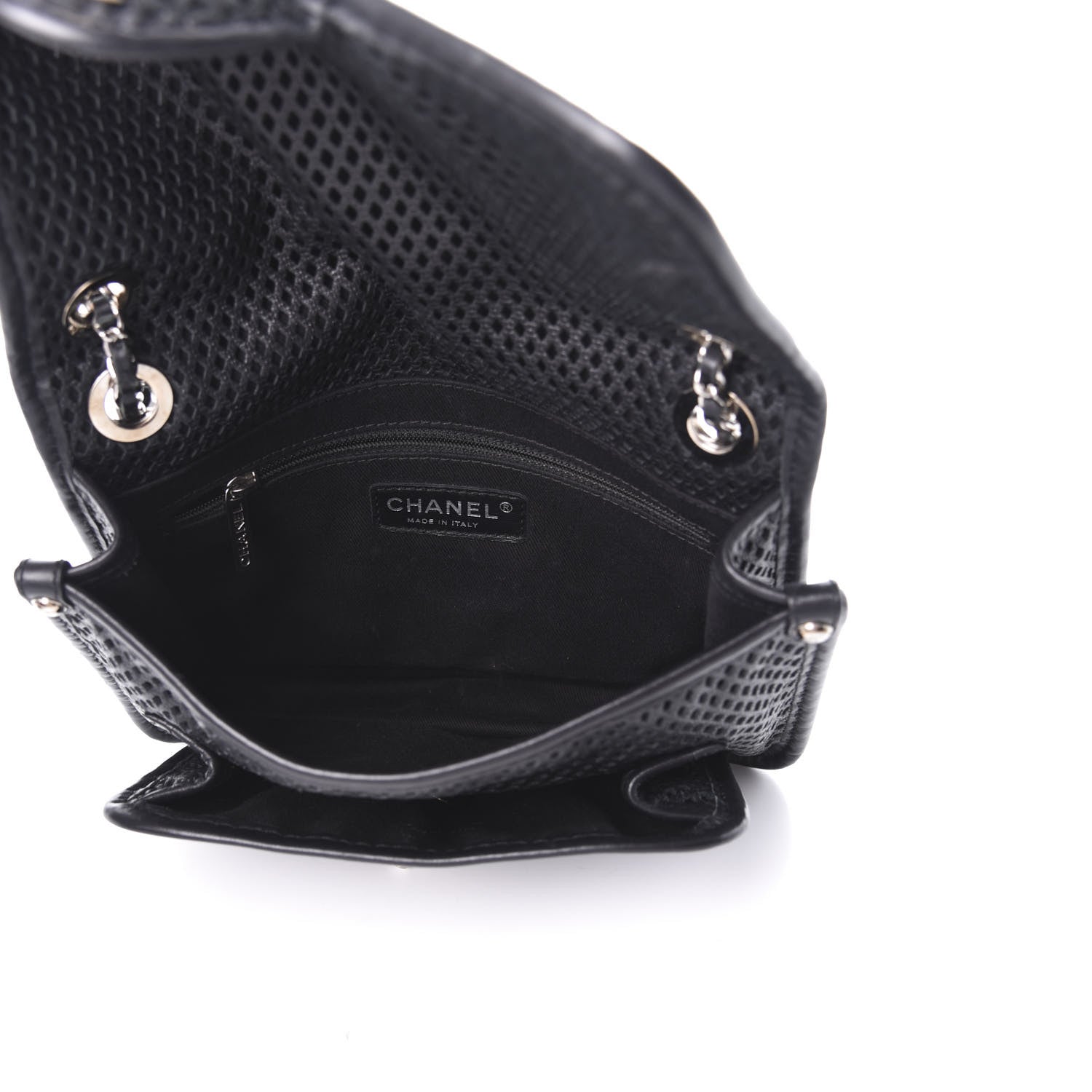 Chanel Metallic Perforated Calfskin Small Up In The Air Flap Black 7 of 18