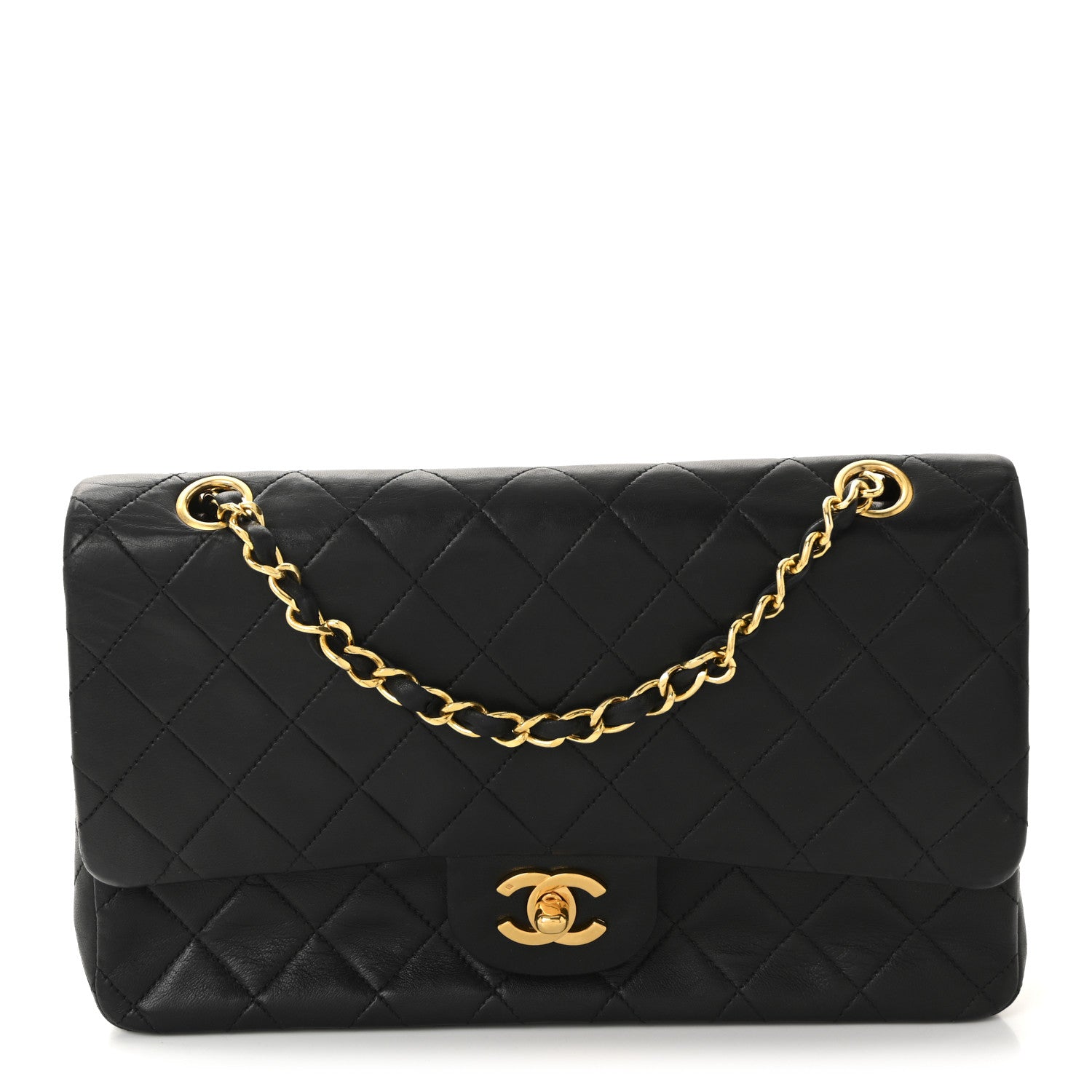 Chanel Lambskin Quilted Medium Double Flap Black 1 of 10